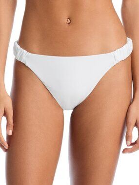 108$ Ramy Brook Rachel Joelle Bikini Bottoms Ruched Sides Women's Size L White